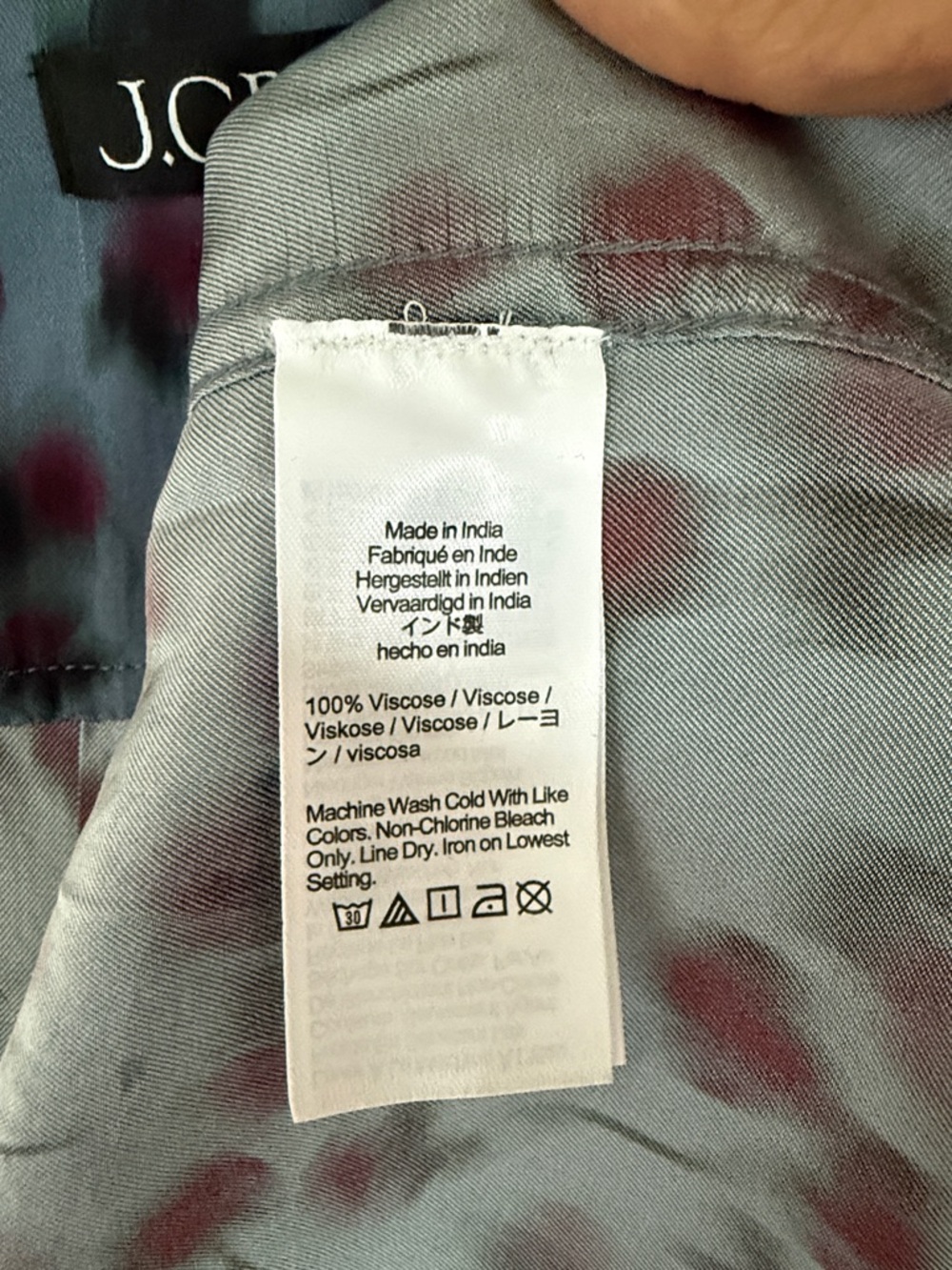 J. Crew Blue Satin Blouse with Cherry  Print - Picture 5 of 7